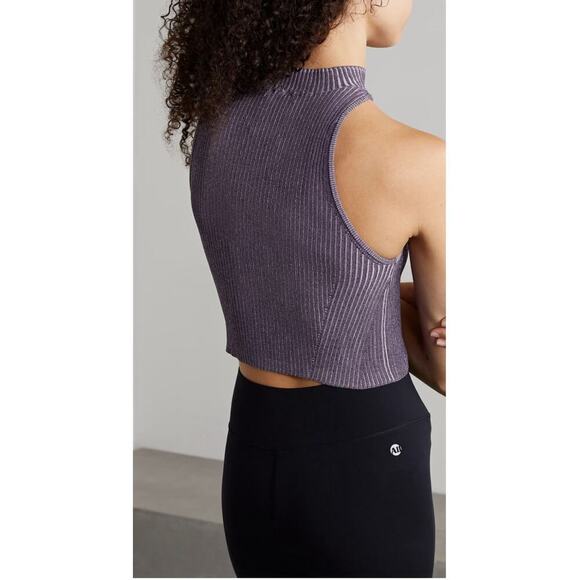 Le Ore Rimini Skirt Size S Purple Rib Knit Slit High Waist $189 retail - Picture 4 of 13